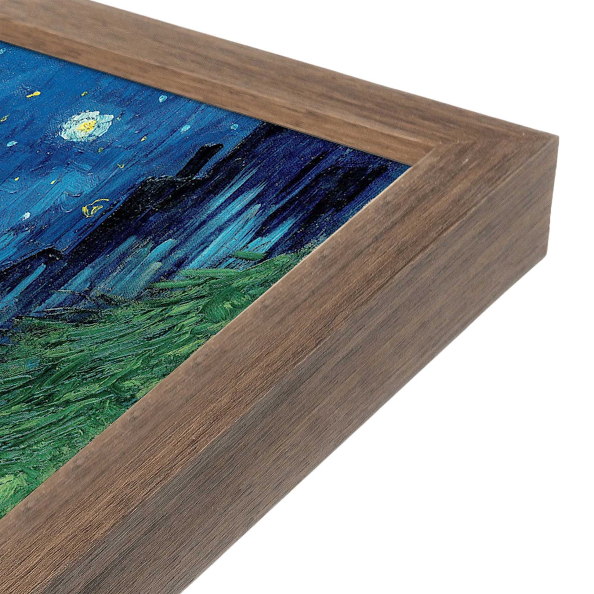 [Color:Walnut], Picture of art in a Walnut frame at an angle