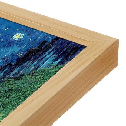 [Color:American Maple], Picture of art in a American Maple frame at an angle