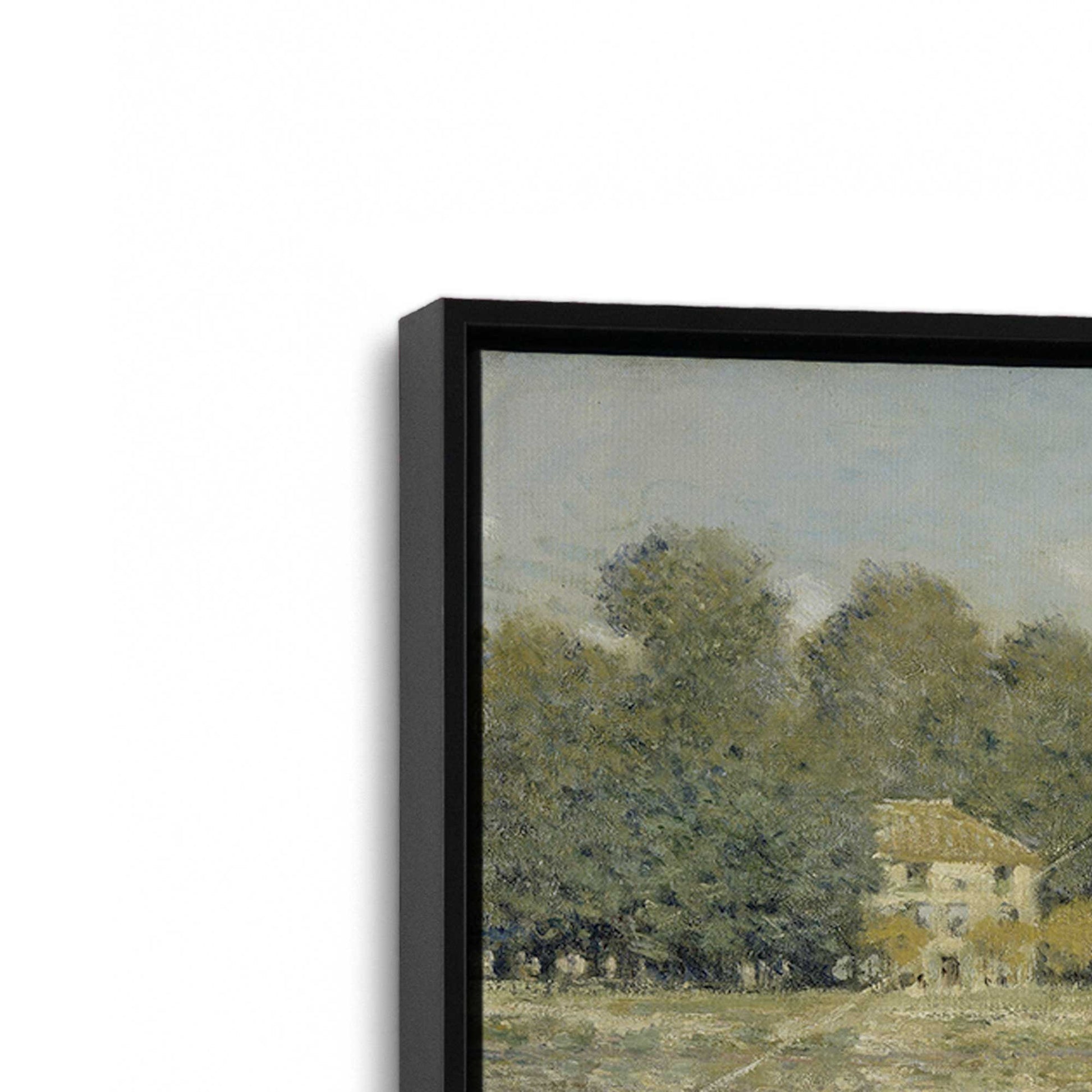 [Color:Satin Black], Picture of art in a Satin Black frame at an angle