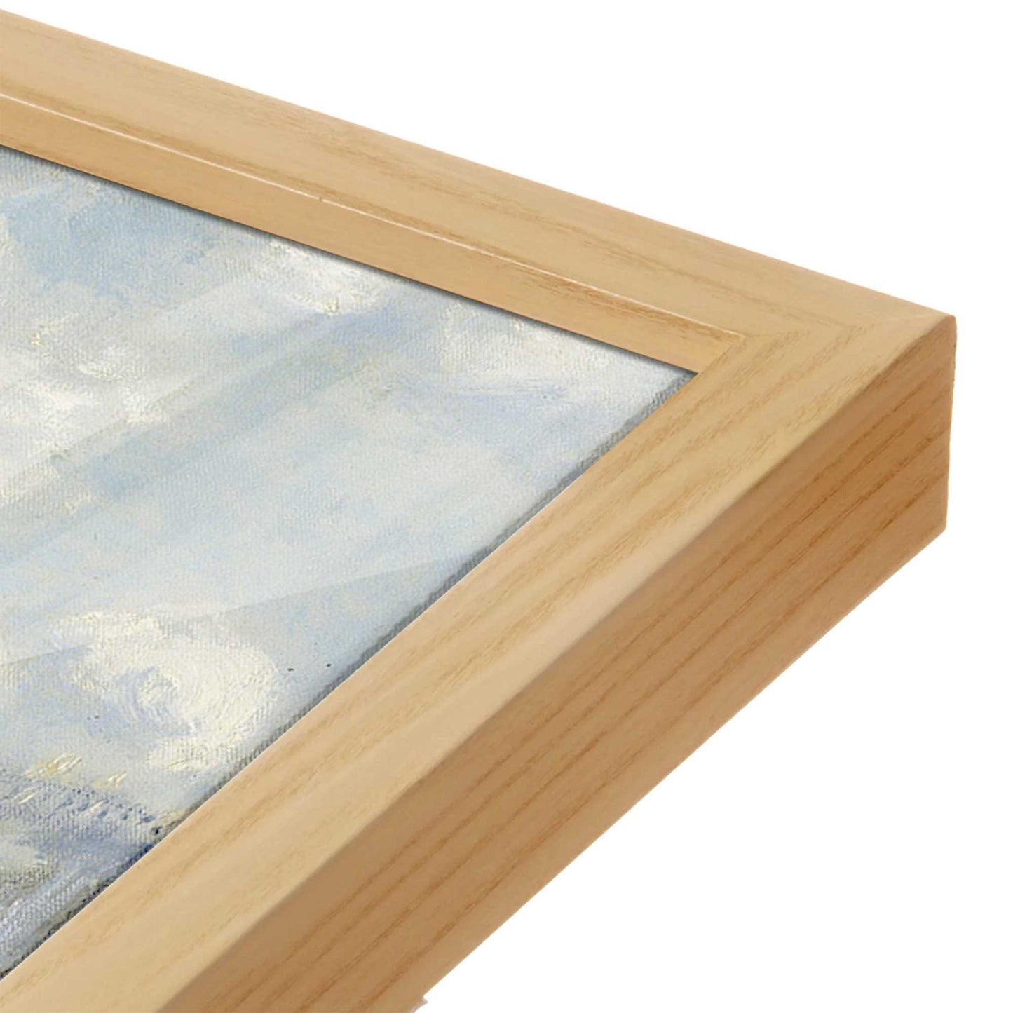 [Color:American Maple], Picture of art in a American Maple frame at an angle