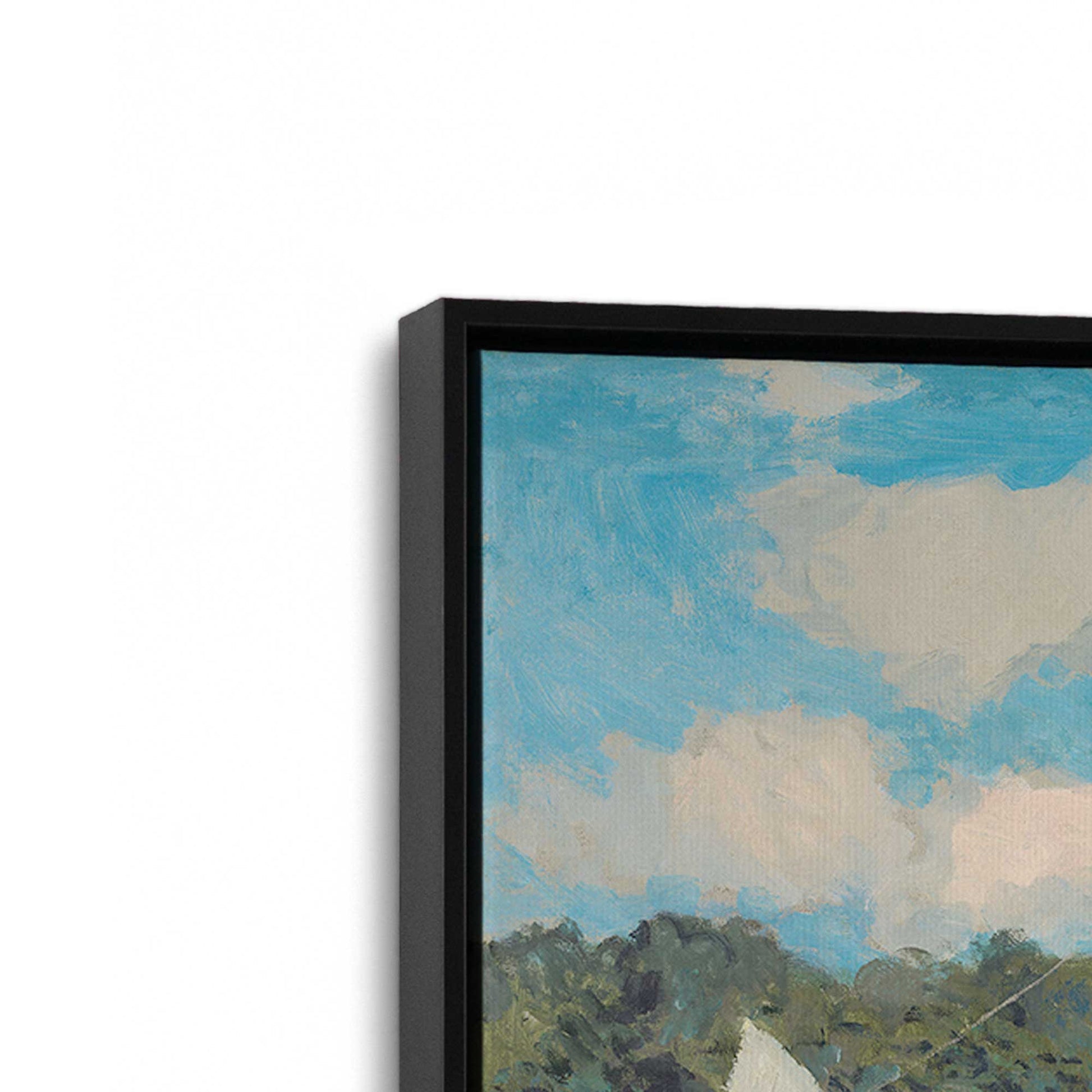 [Color:Satin Black], Picture of art in a Satin Black frame at an angle