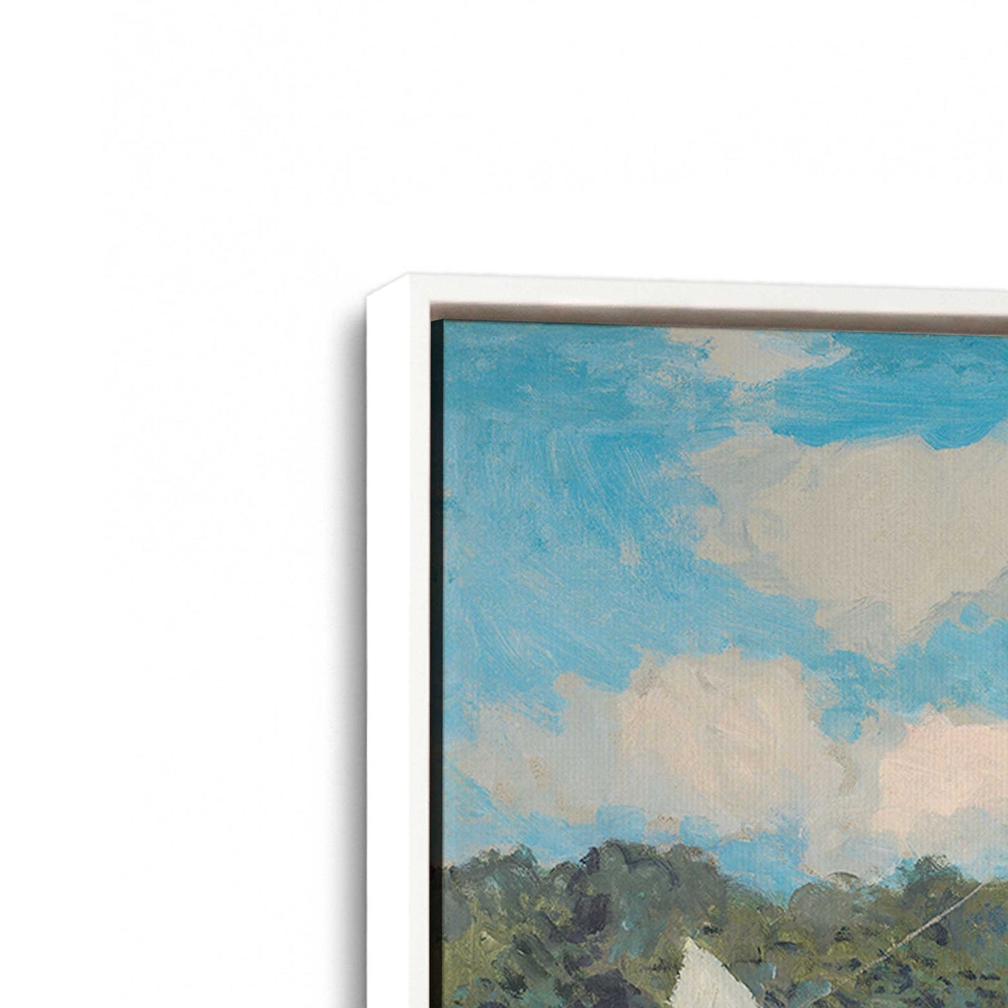 [Color:Opaque White], Picture of art in a White frame at an angle