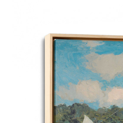 [Color:American Maple], Picture of art in a American Maple frame at an angle