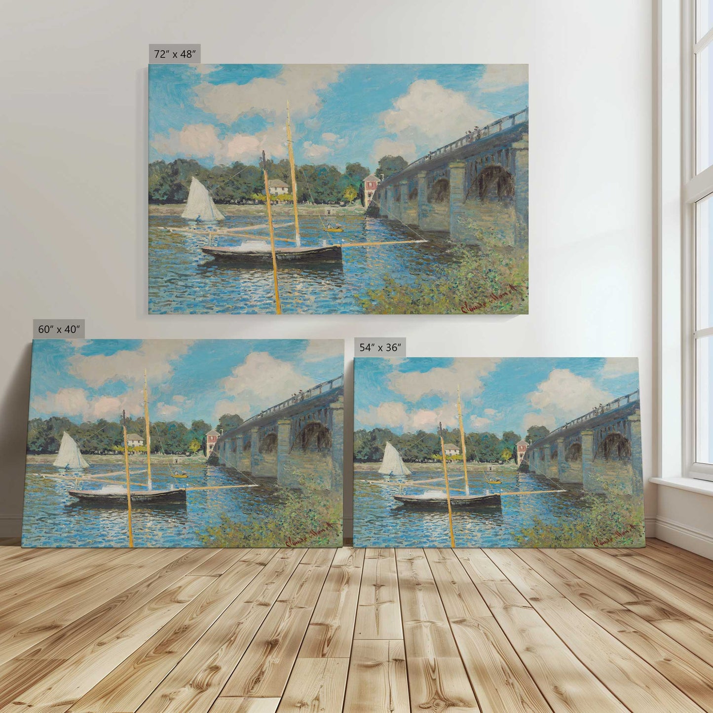 [Color:Stretched Canvas], Image showing the size comparisons