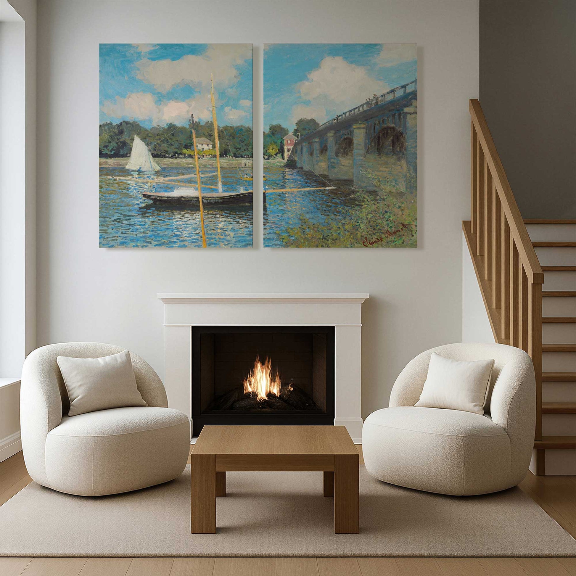 [Color:Stretched Canvas], Picture of art in a room
