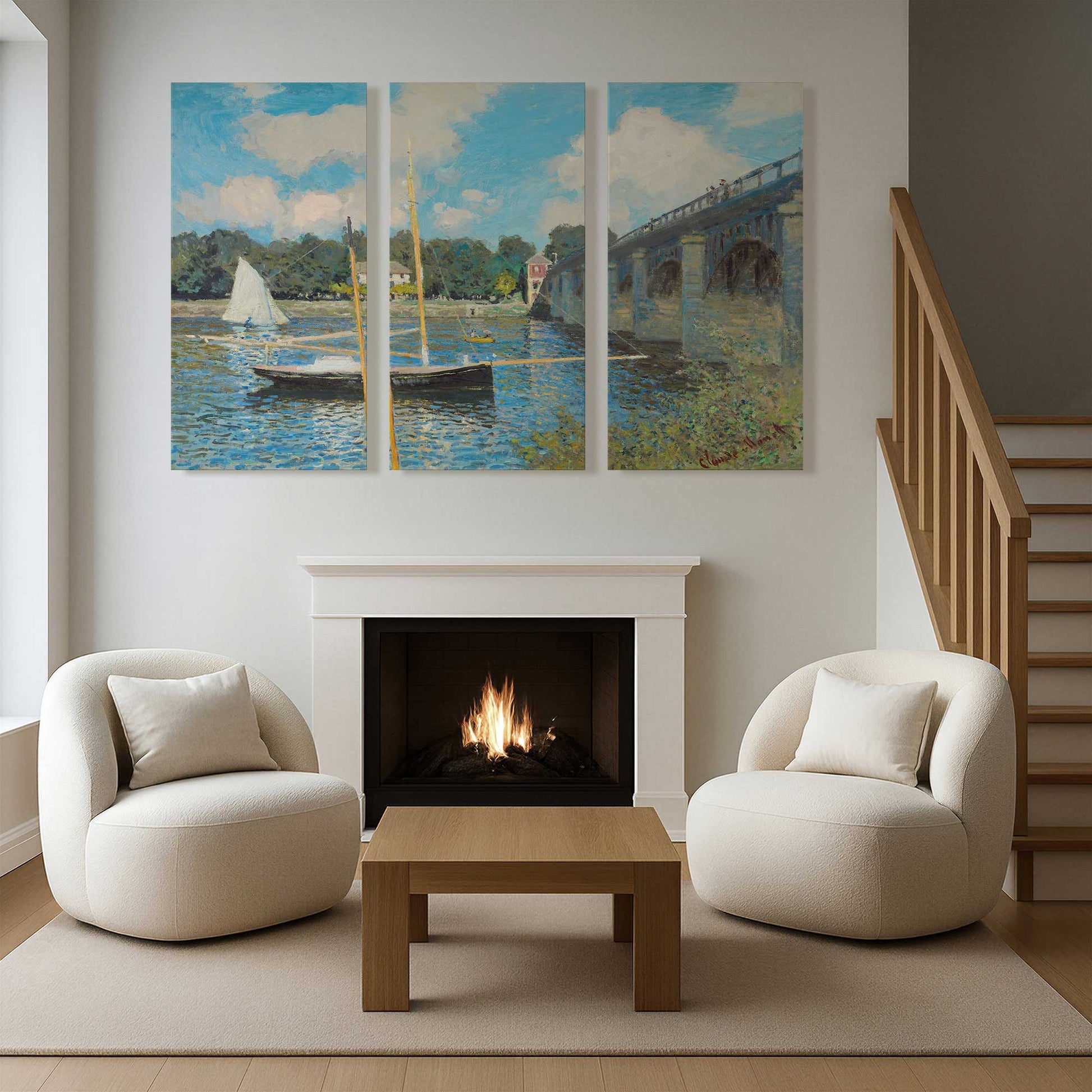 [Color:Stretched Canvas], Picture of art in a room