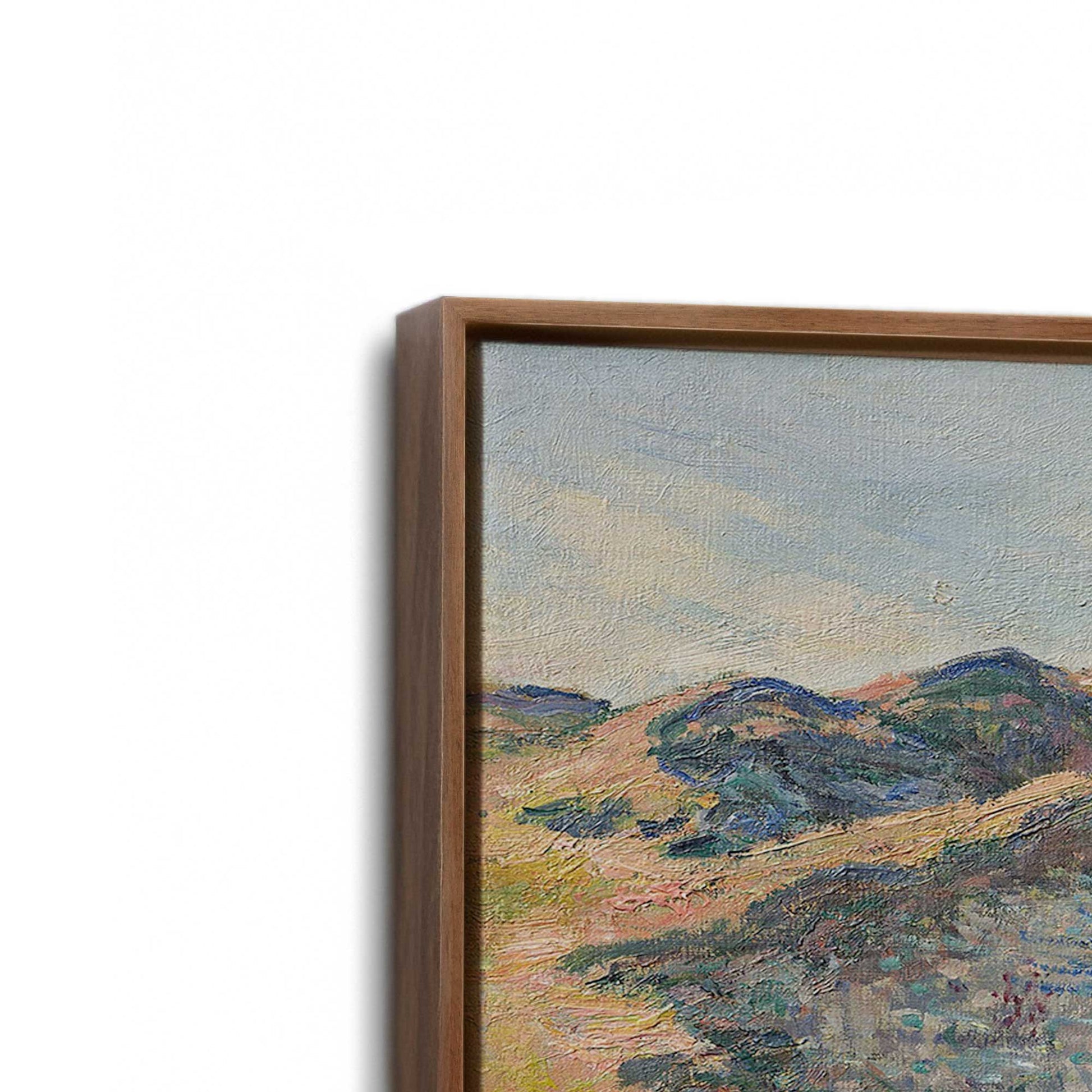 [Color:Walnut], Picture of art in a Walnut frame at an angle