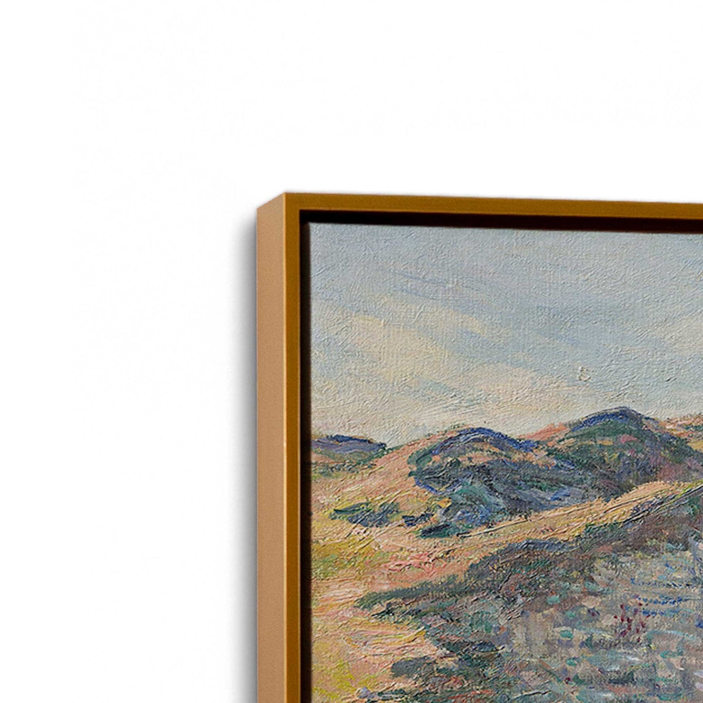 [Color:Polished Gold], Picture of art in a Polished Gold frame at an angle