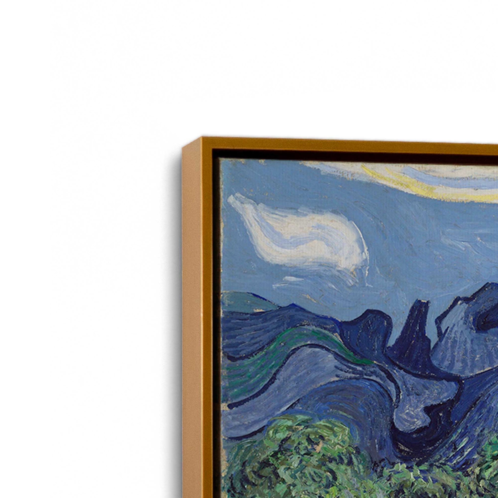 [Color:Polished Gold], Picture of art in a Polished Gold frame at an angle