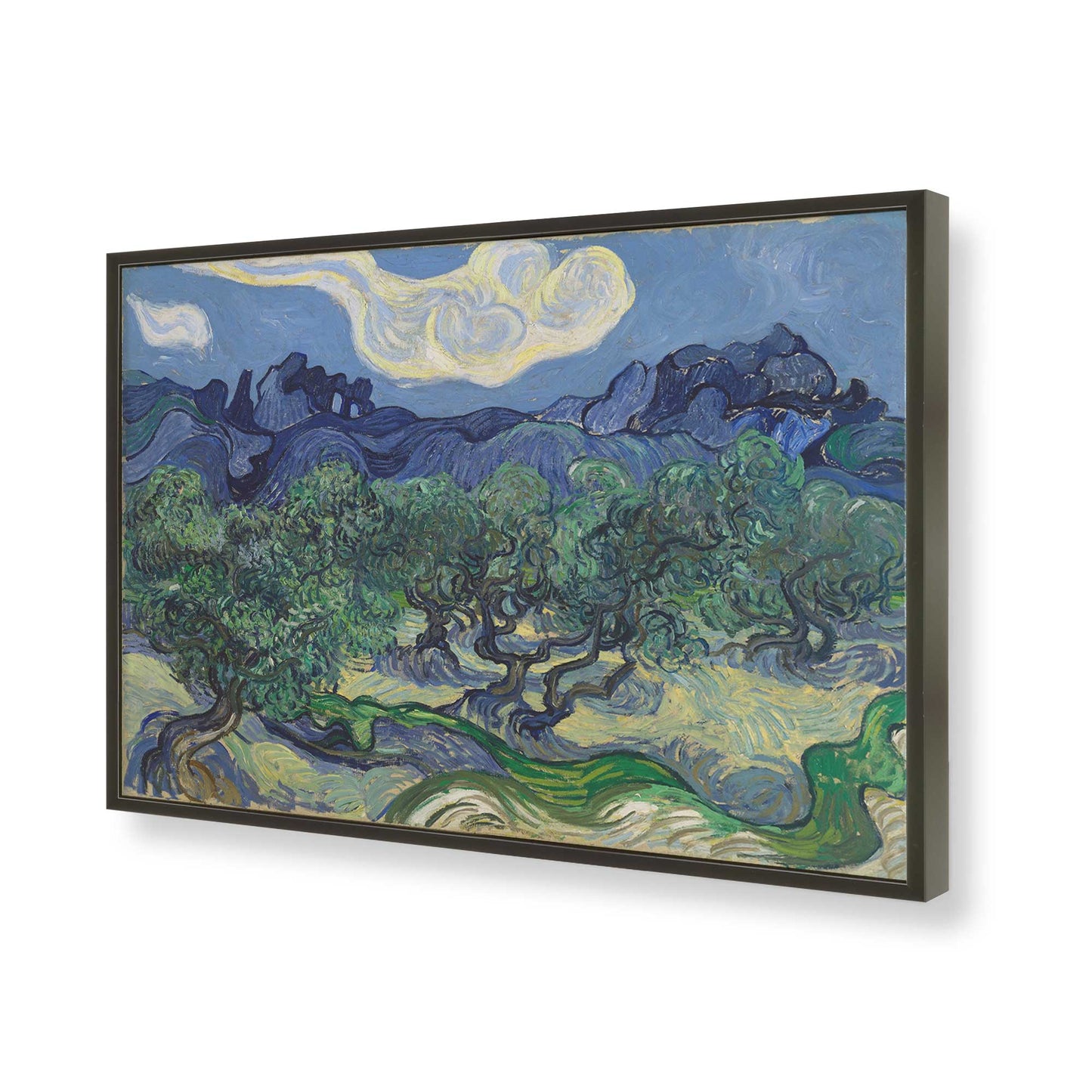 [Color:Satin Black], Picture of art in a Satin Black frame of the corner