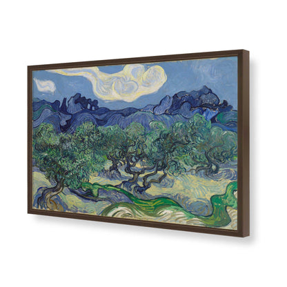 [Color:Brown], Picture of art in a Brown frame of the corner