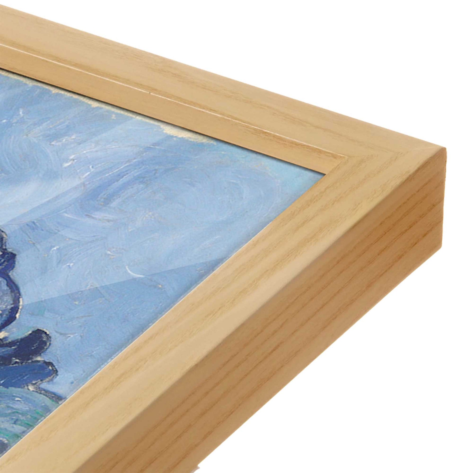 [Color:American Maple], Picture of art in a American Maple frame at an angle