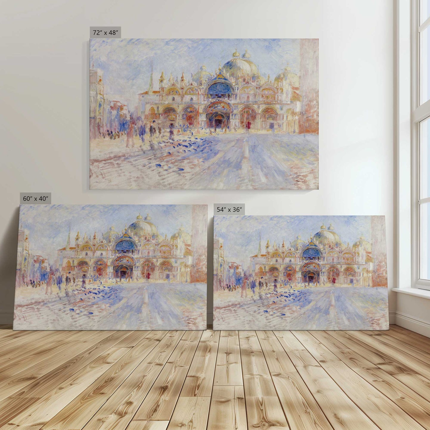 [Color:Stretched Canvas], Image showing the size comparisons