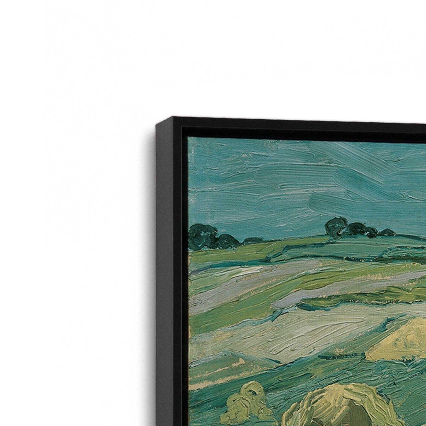 [Color:Satin Black], Picture of art in a Satin Black frame at an angle