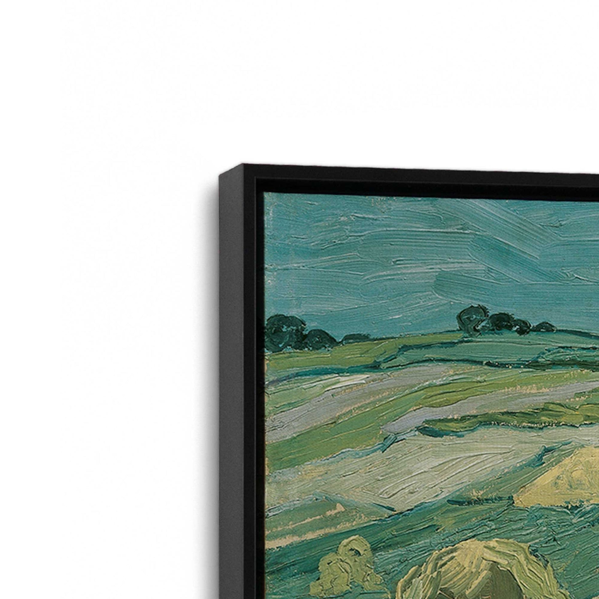 [Color:Satin Black], Picture of art in a Satin Black frame at an angle