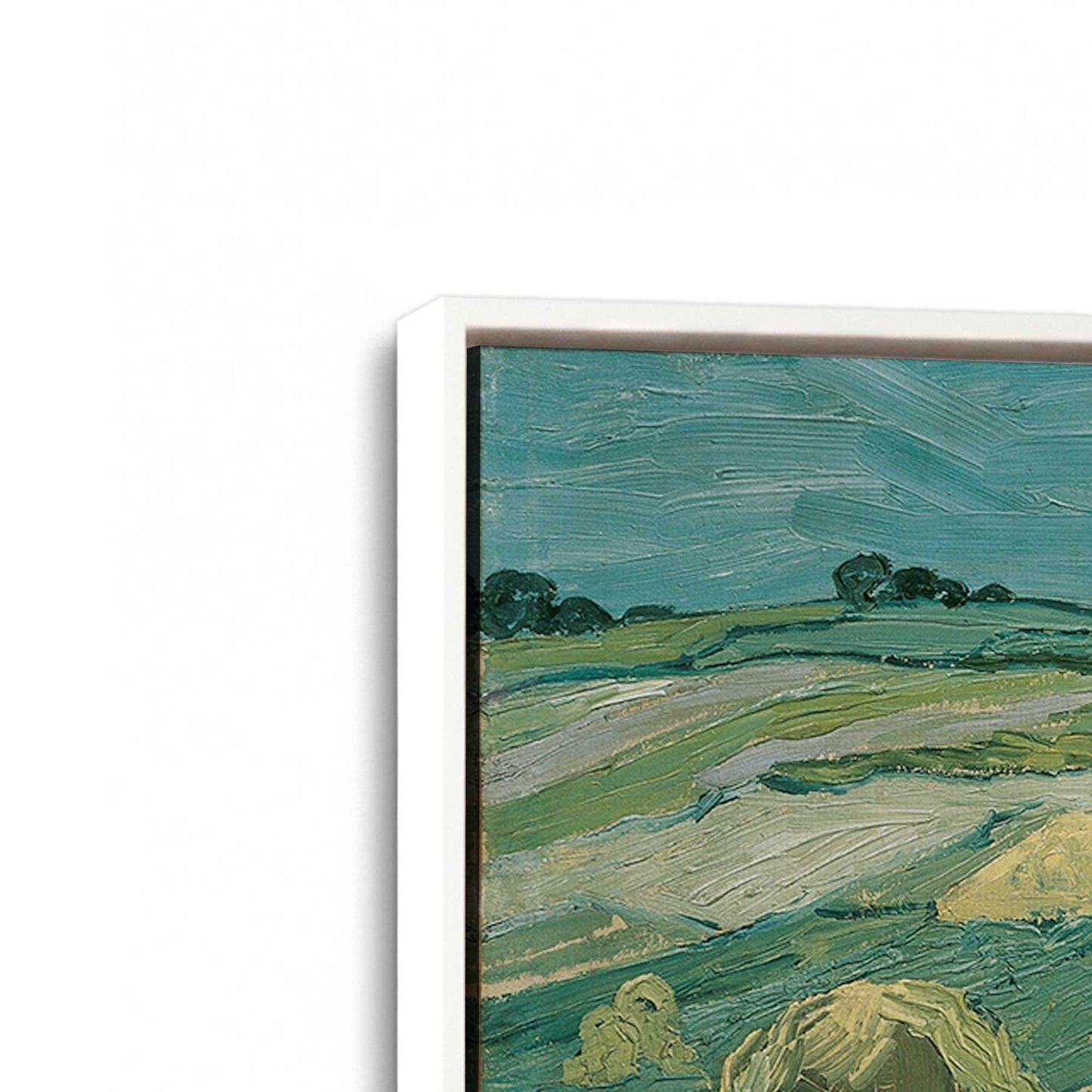 [Color:Opaque White], Picture of art in a White frame at an angle
