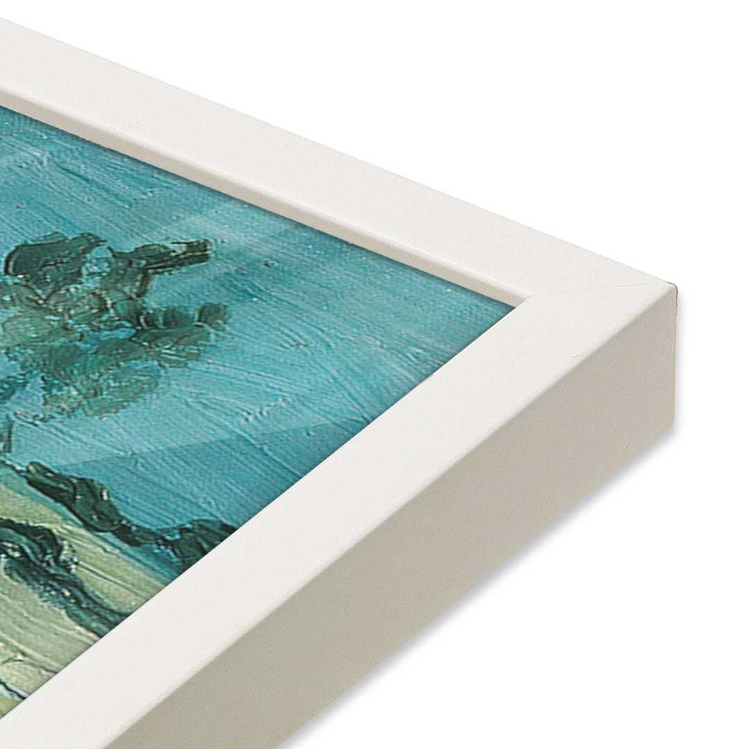 [Color:Opaque White], Picture of art in a Opaque White frame at an angle
