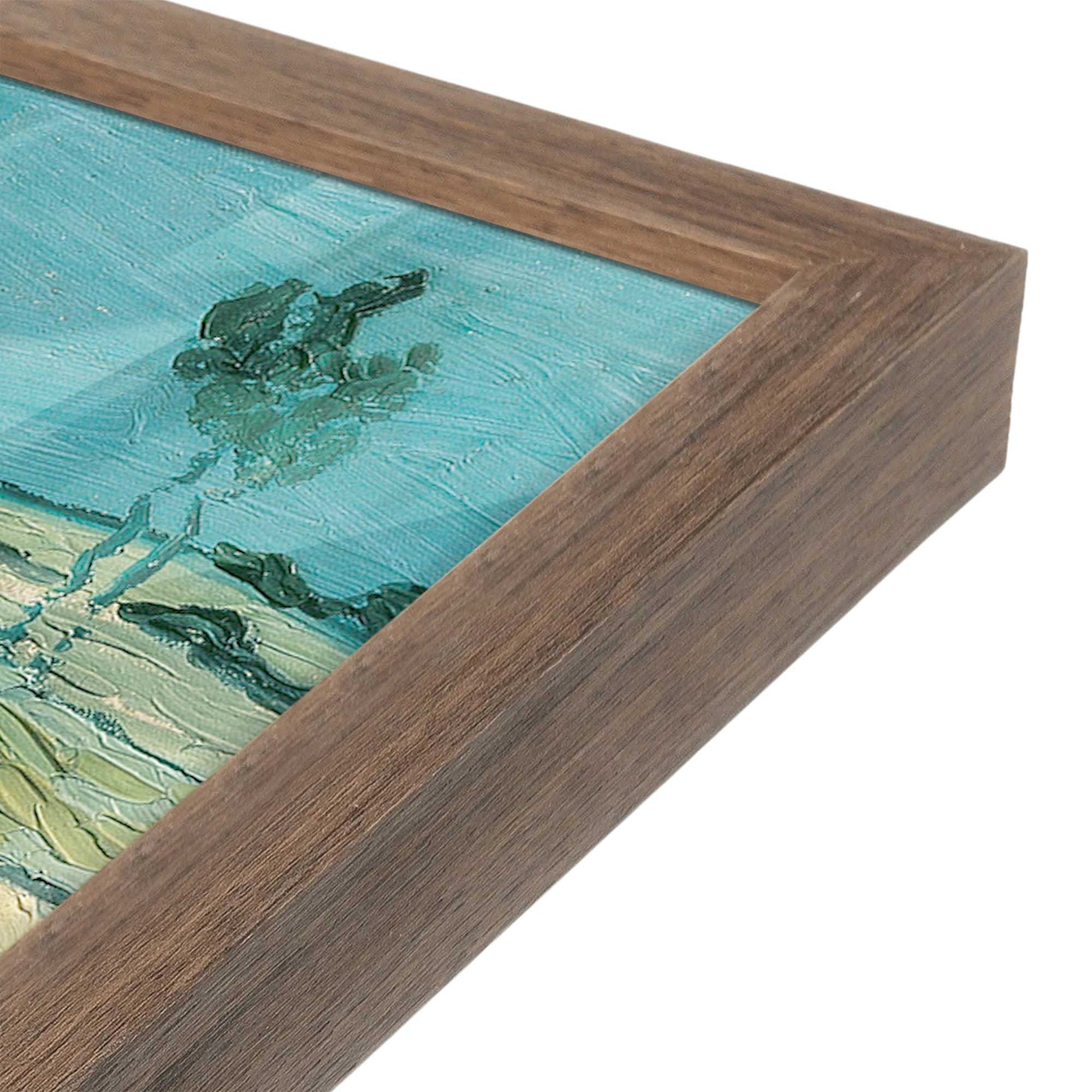 [Color:Walnut], Picture of art in a Walnut frame at an angle