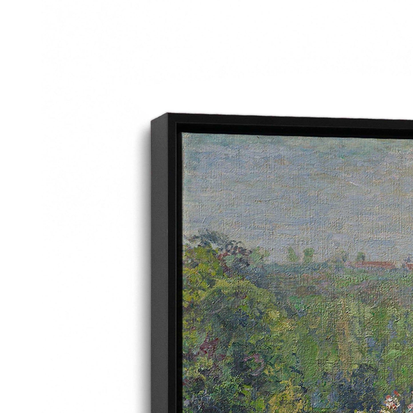 [Color:Satin Black], Picture of art in a Satin Black frame at an angle