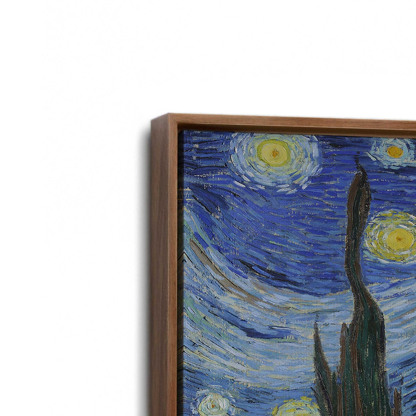[Color:Walnut], Picture of art in a Walnut frame at an angle