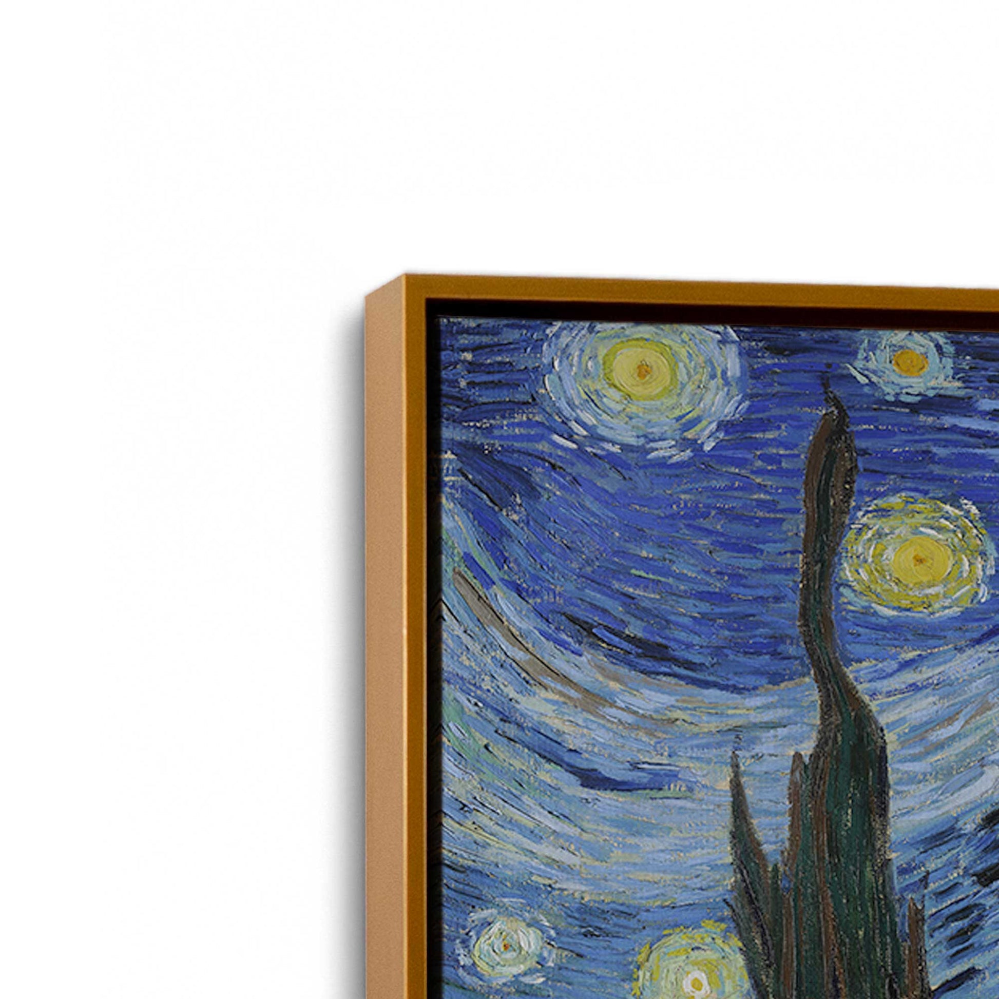 [Color:Polished Gold], Picture of art in a Polished Gold frame at an angle