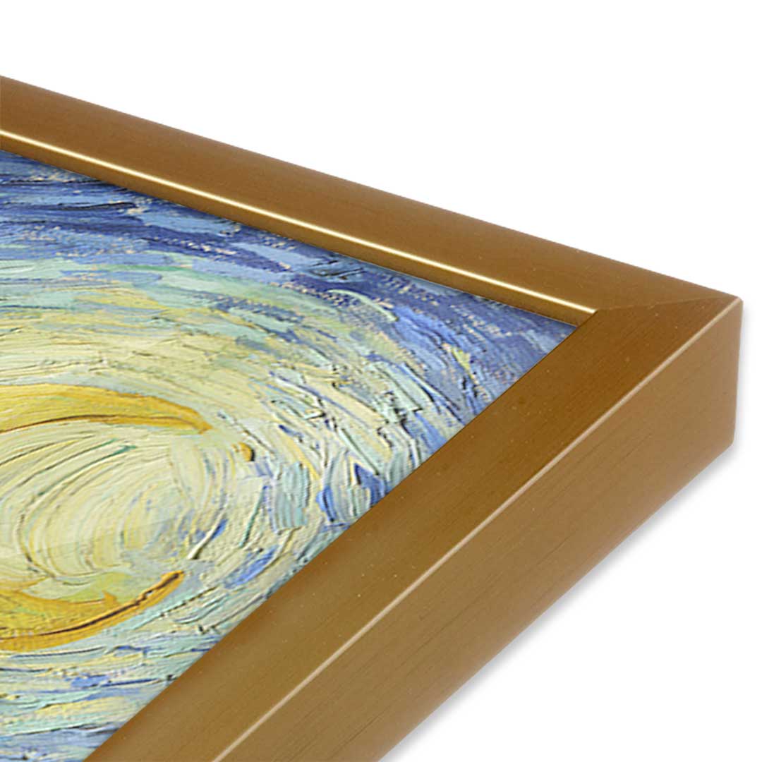 [Color:Polished Gold], Picture of art in a Polished Gold frame at an angle