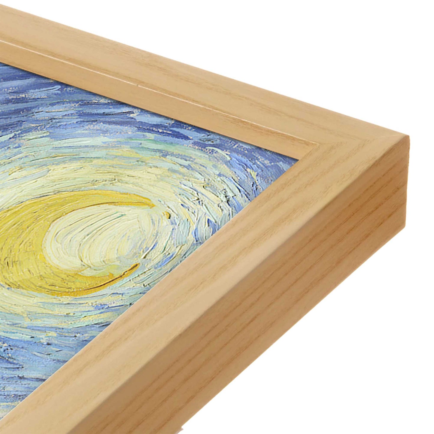 [Color:American Maple], Picture of art in a American Maple frame at an angle
