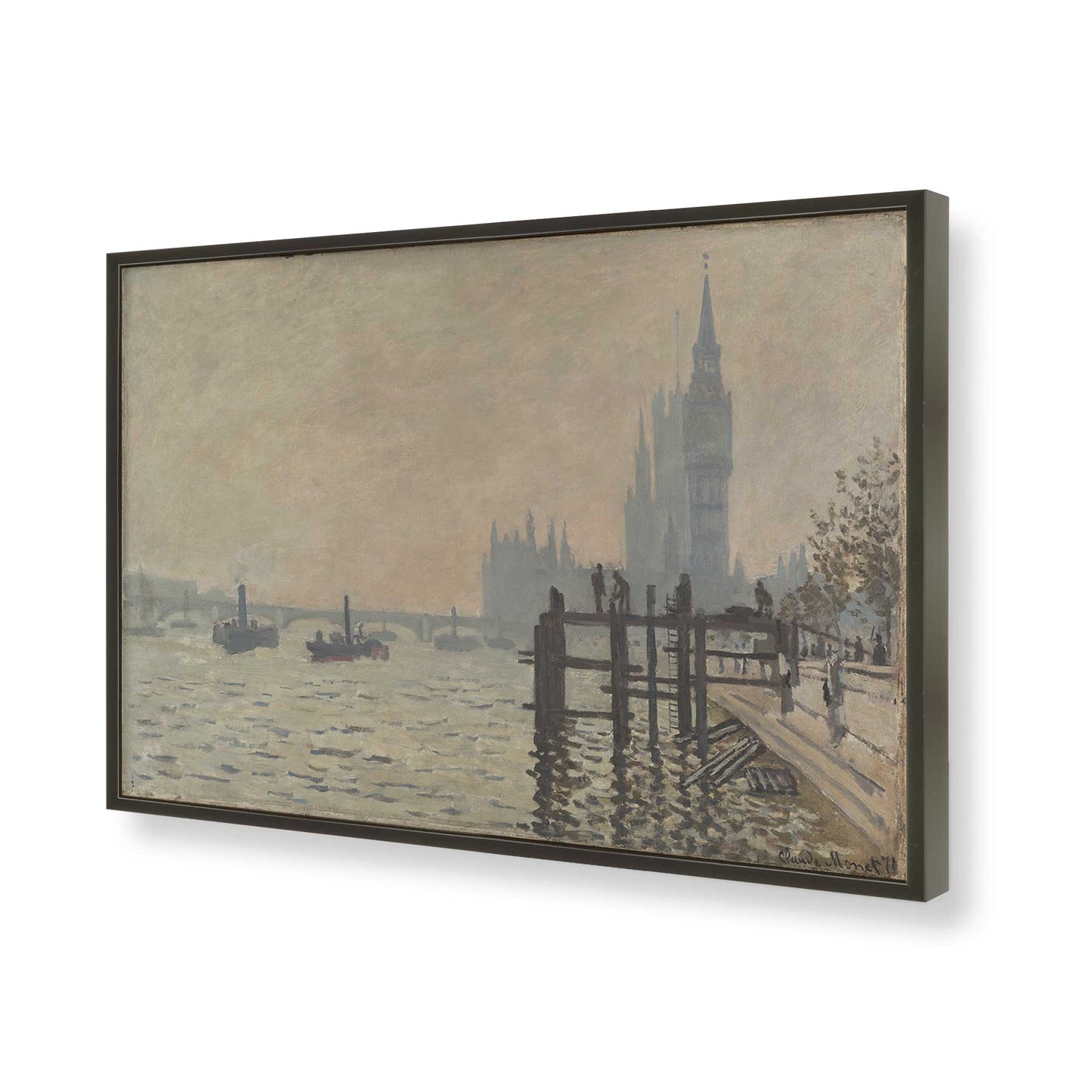 [Color:Satin Black], Picture of art in a Satin Black frame of the corner