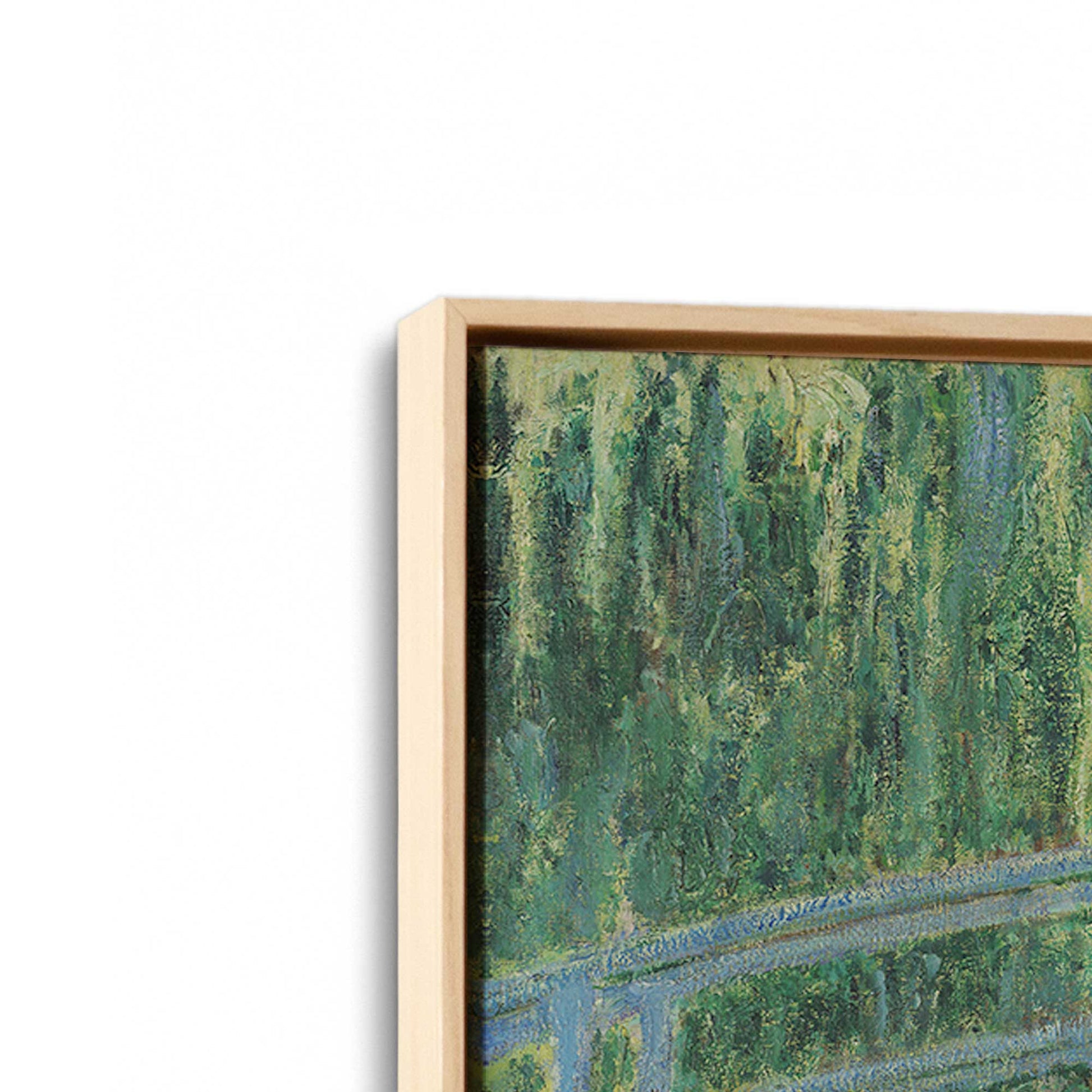[Color:American Maple], Picture of art in a American Maple frame at an angle