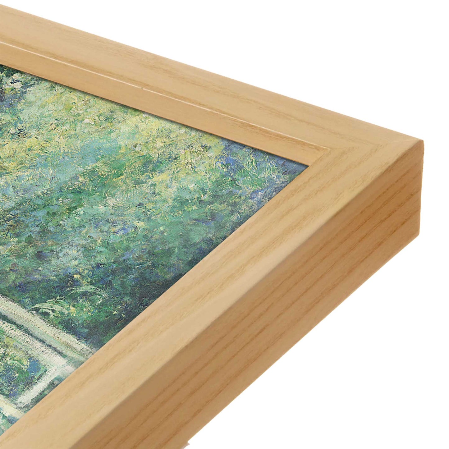 [Color:American Maple], Picture of art in a American Maple frame at an angle