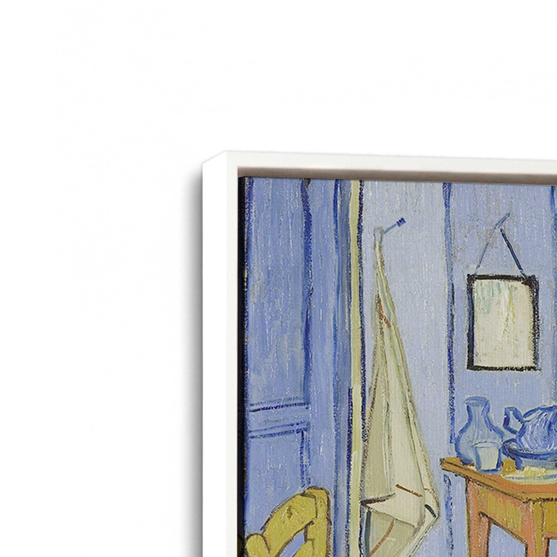 [Color:Opaque White], Picture of art in a White frame at an angle