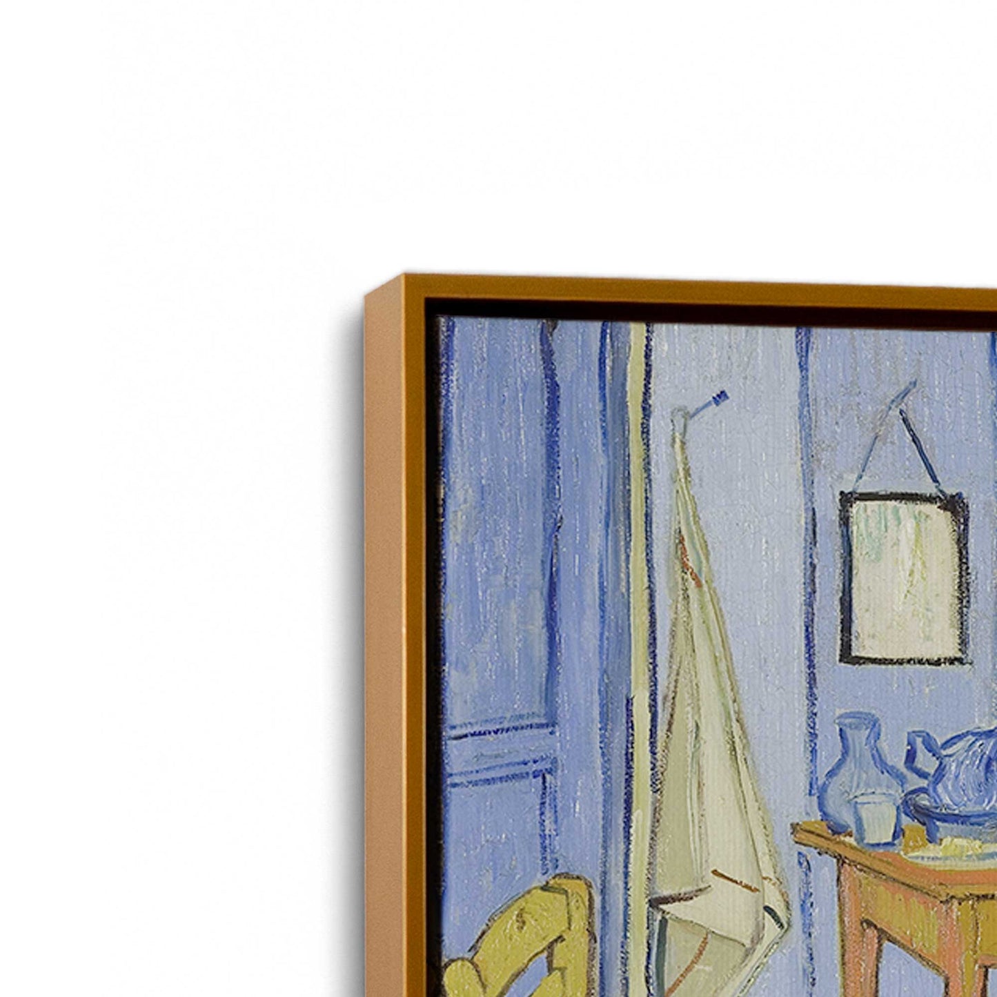 [Color:Polished Gold], Picture of art in a Polished Gold frame at an angle