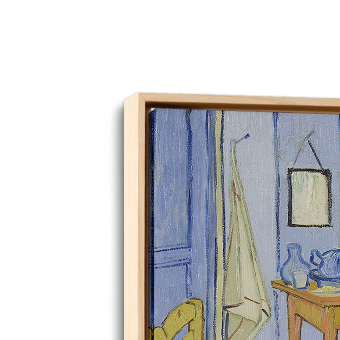 [Color:American Maple], Picture of art in a American Maple frame at an angle