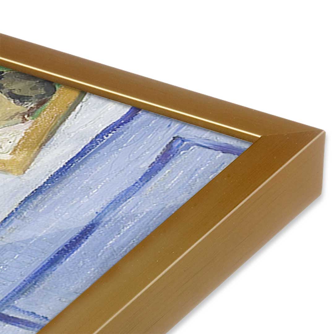 [Color:Polished Gold], Picture of art in a Polished Gold frame at an angle