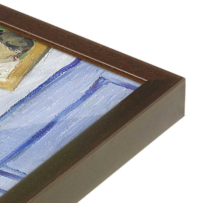 [Color:Brown], Picture of art in a Brown frame at an angle