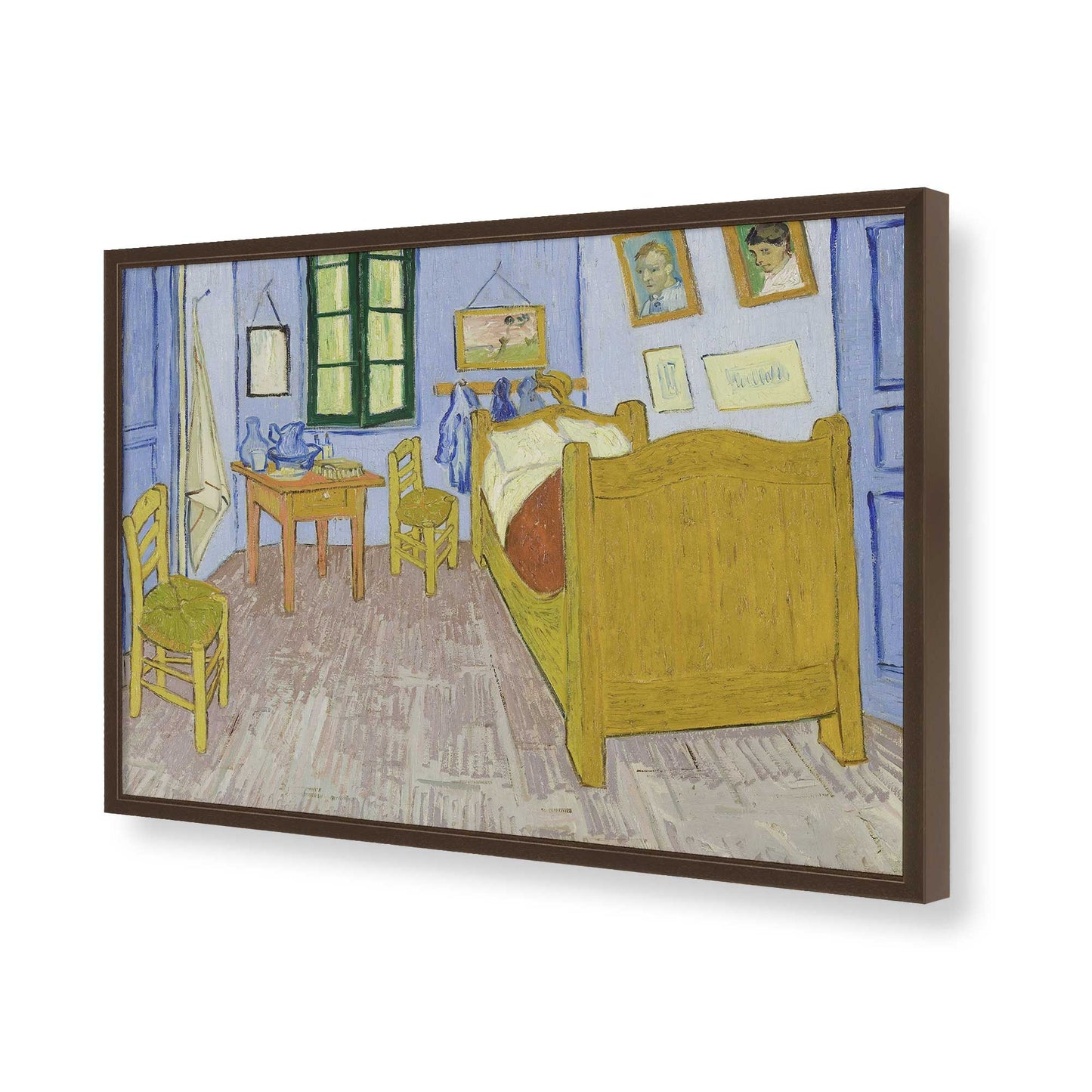 [Color:Brown], Picture of art in a Brown frame of the corner