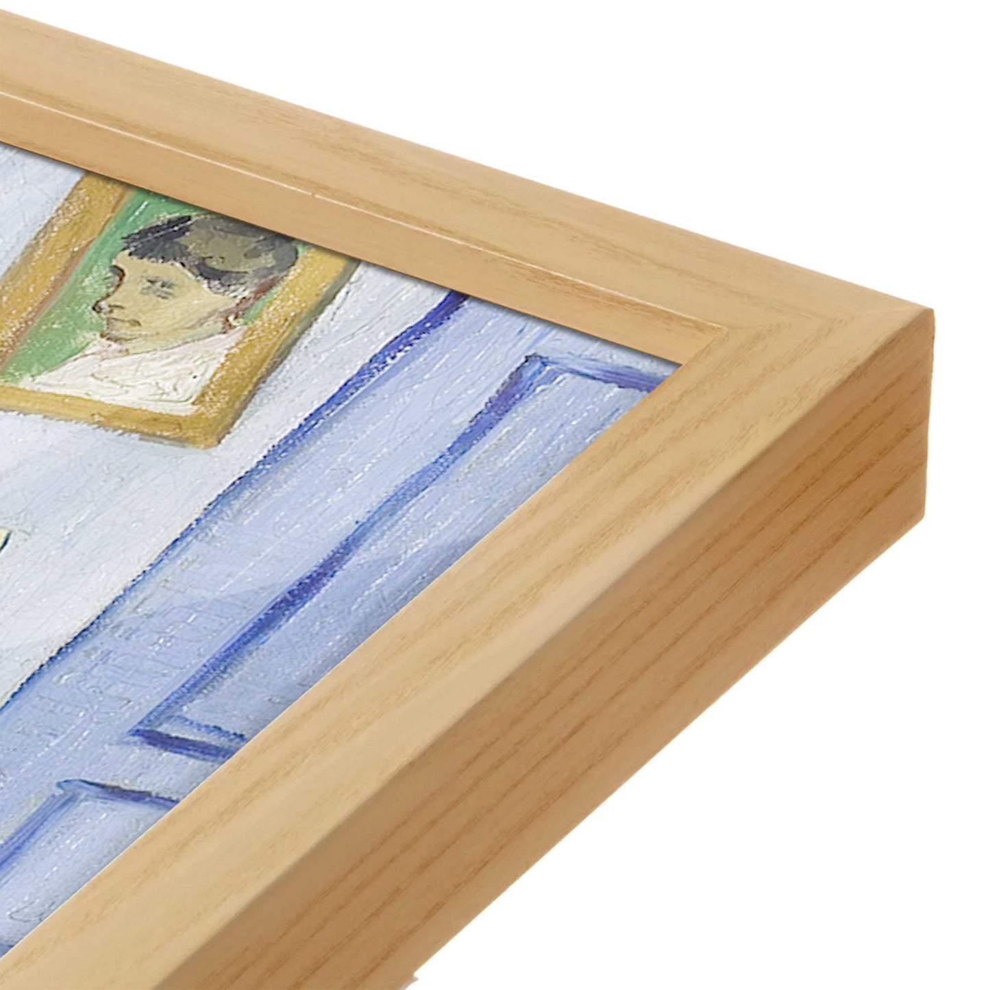 [Color:American Maple], Picture of art in a American Maple frame at an angle