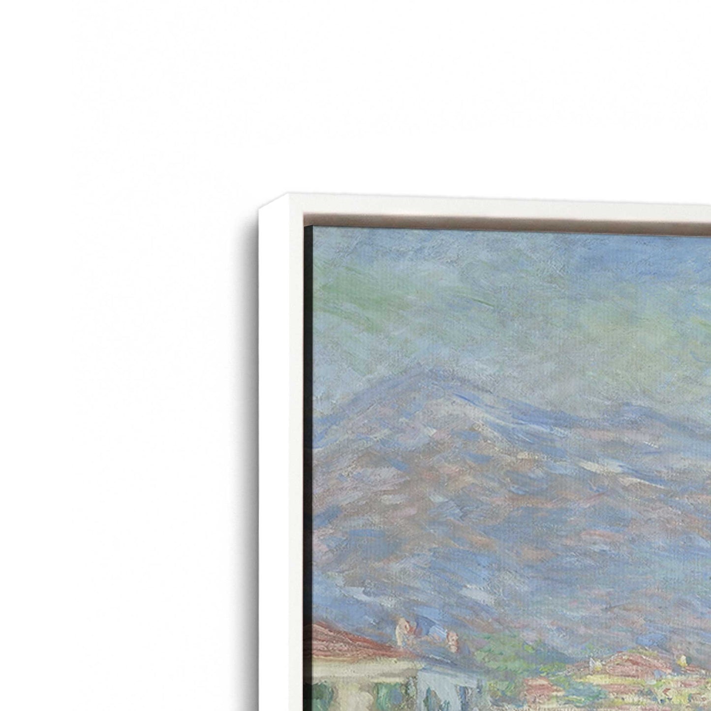 [Color:Opaque White], Picture of art in a White frame at an angle
