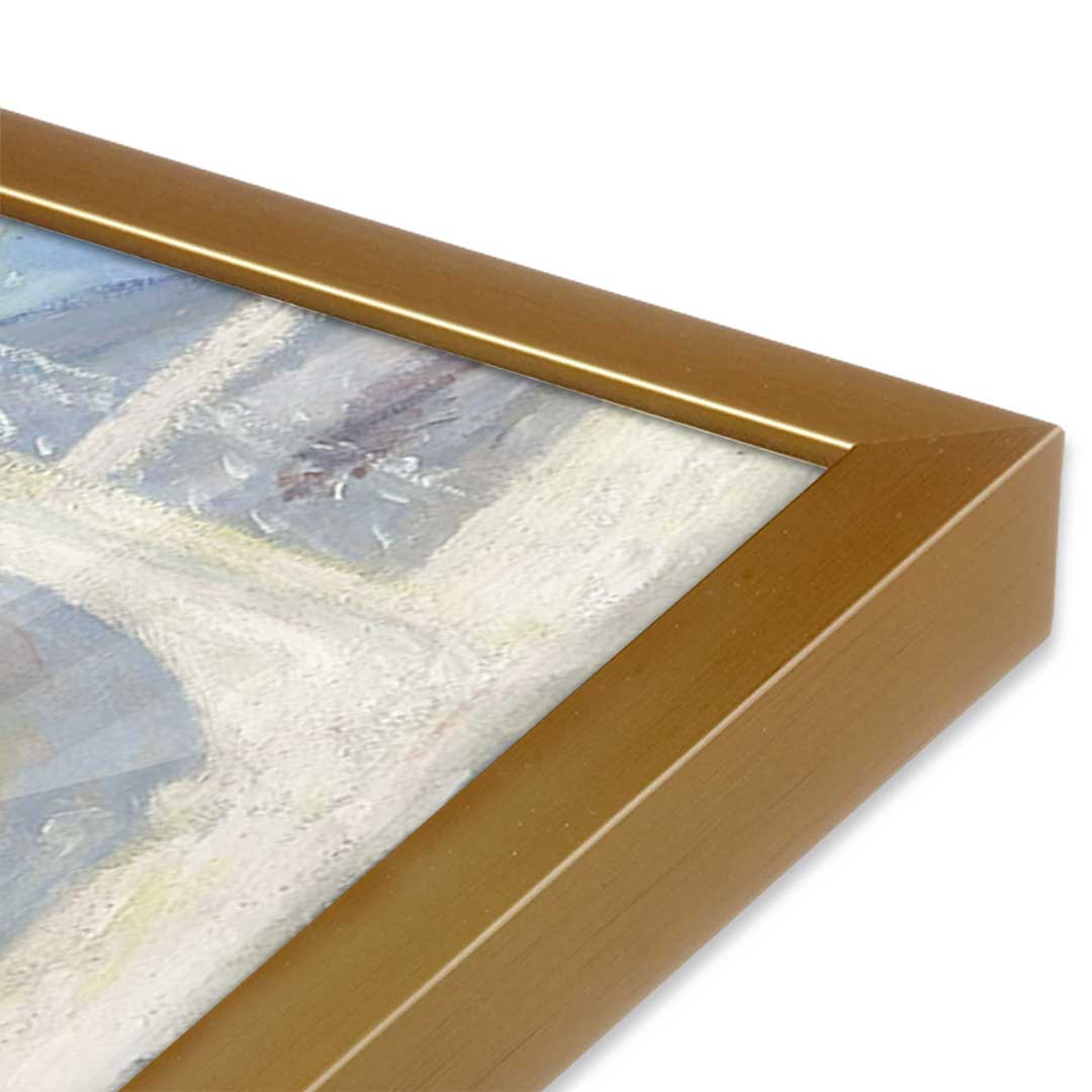 [Color:Polished Gold], Picture of art in a Polished Gold frame at an angle