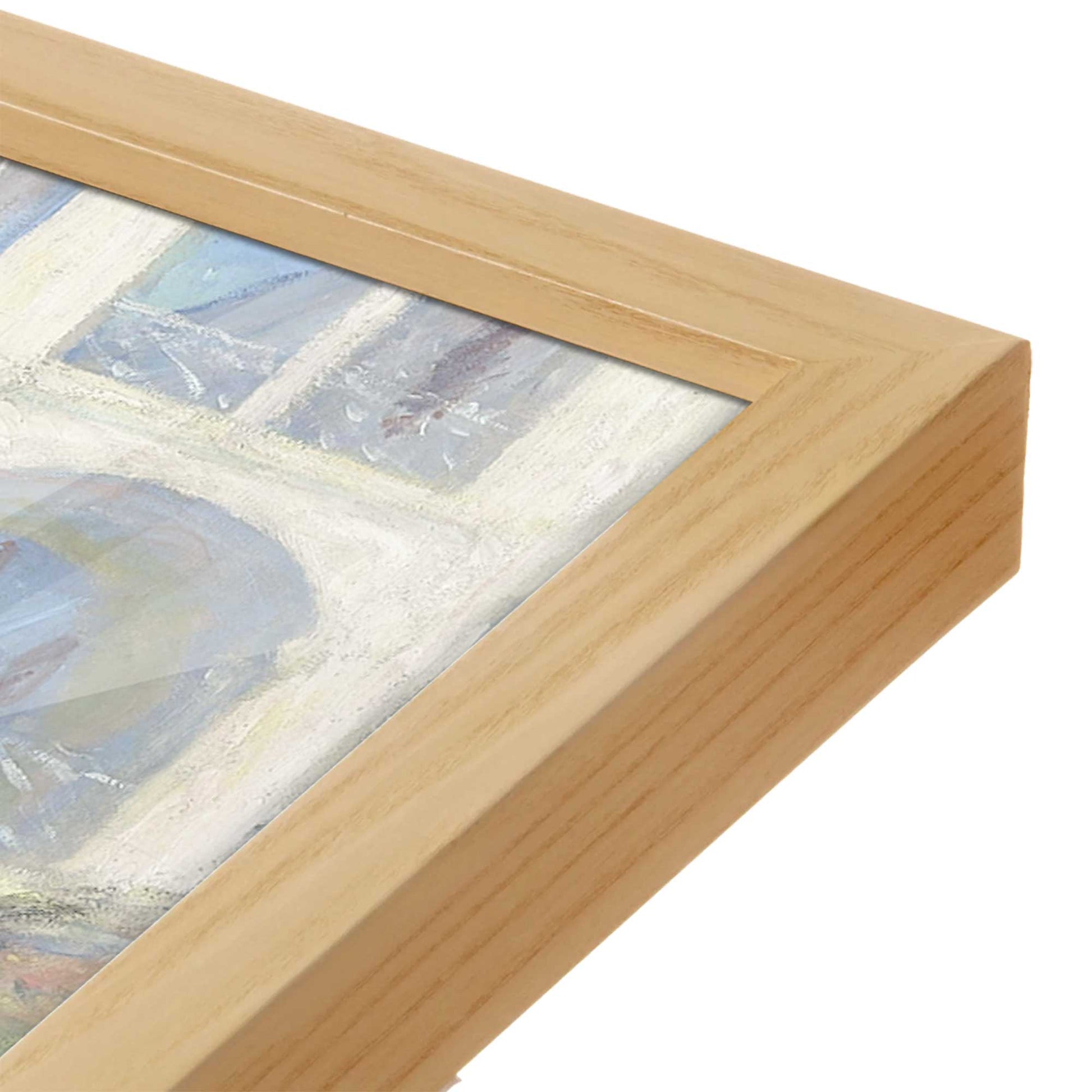 [Color:American Maple], Picture of art in a American Maple frame at an angle