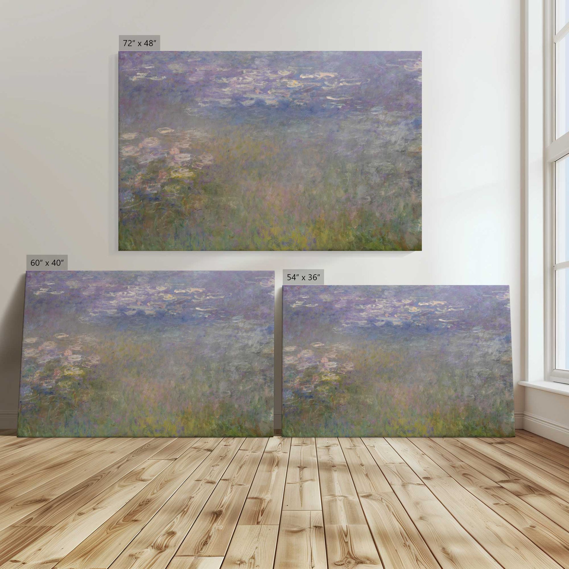 [Color:Stretched Canvas], Image showing the size comparisons