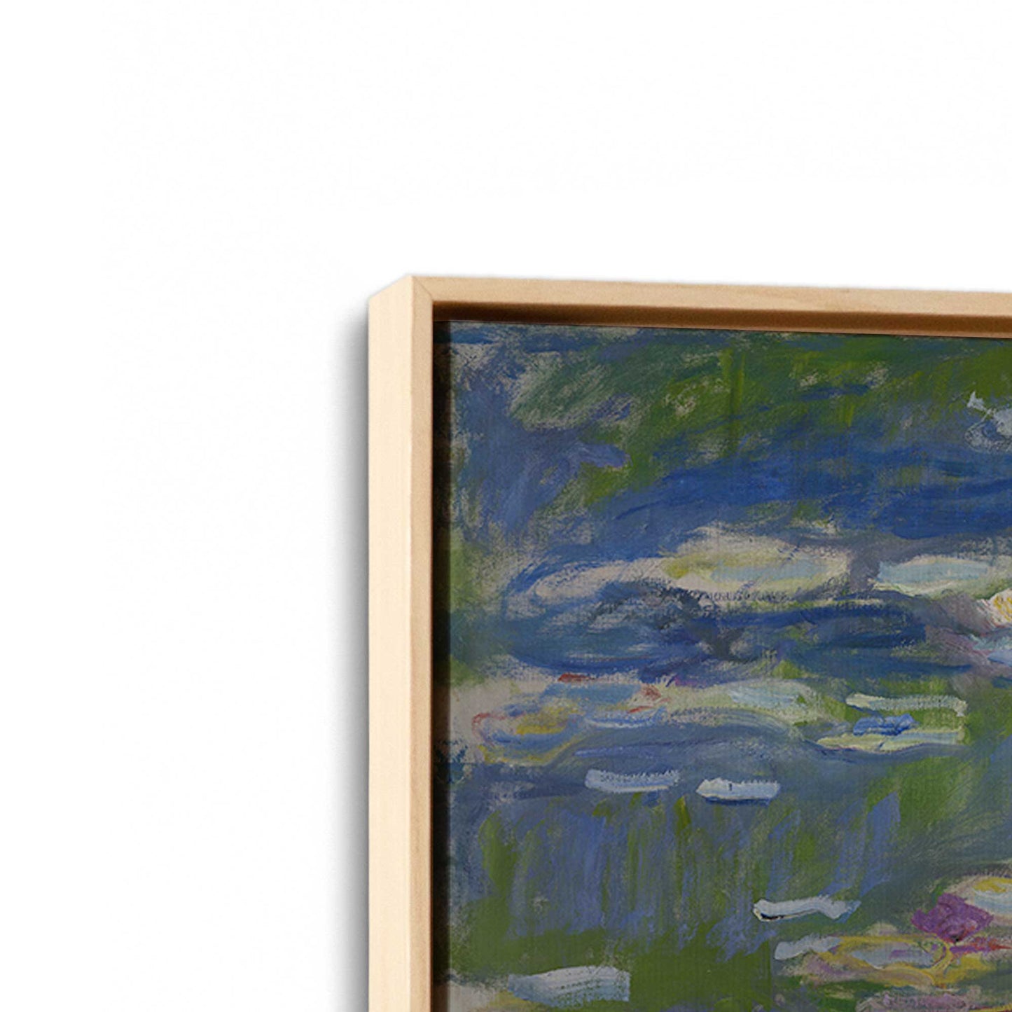 [Color:American Maple], Picture of art in a American Maple frame at an angle