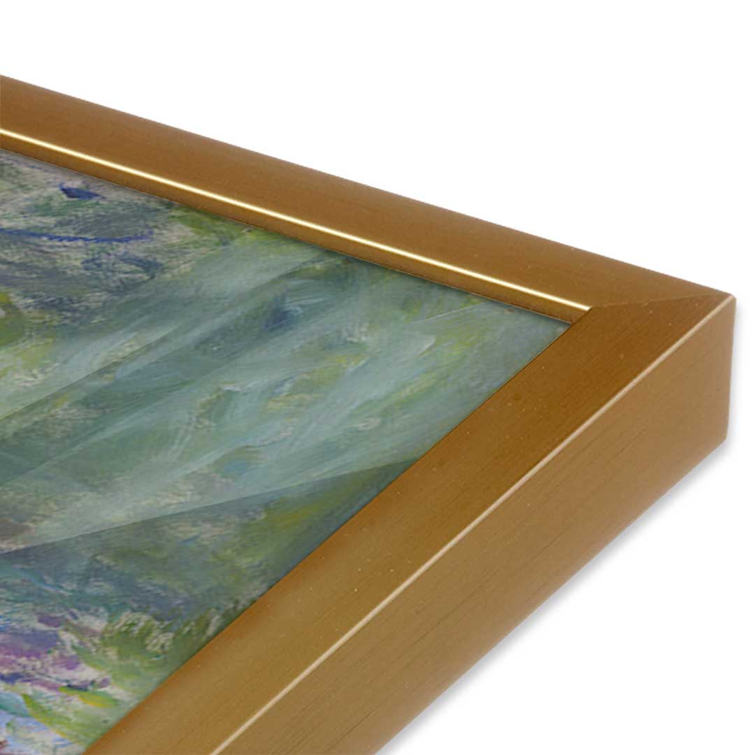 [Color:Polished Gold], Picture of art in a Polished Gold frame at an angle