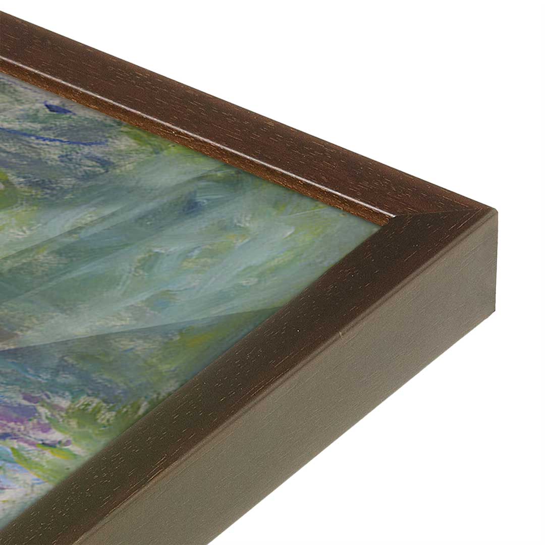 [Color:Espresso], Picture of art in a Espresso frame at an angle
