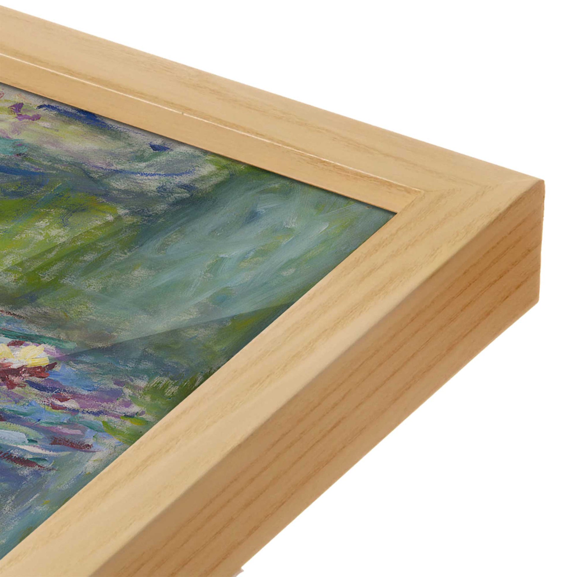 [Color:American Maple], Picture of art in a American Maple frame at an angle