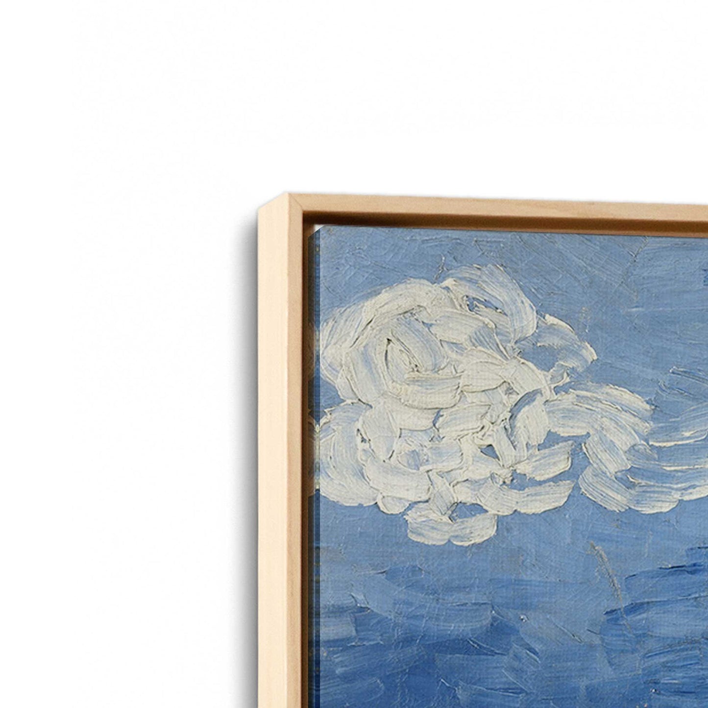 [Color:American Maple], Picture of art in a American Maple frame at an angle