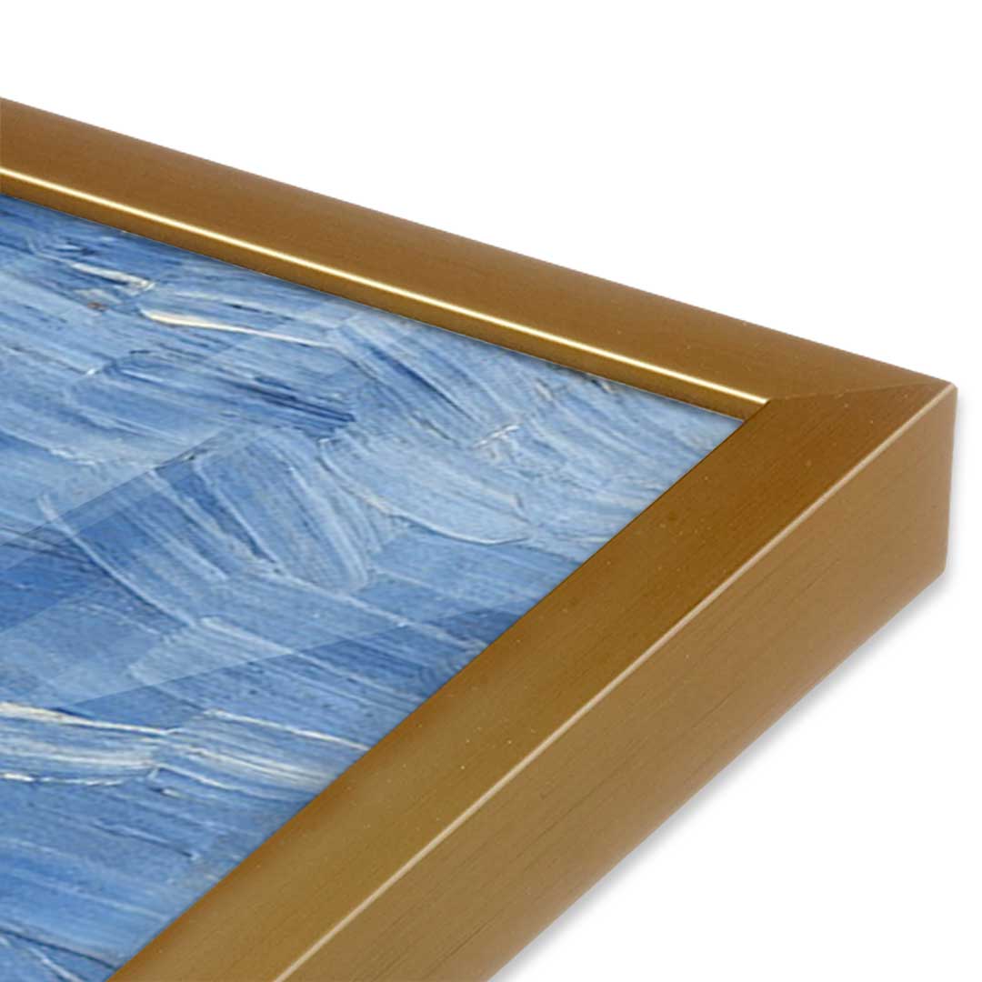 [Color:Polished Gold], Picture of art in a Polished Gold frame at an angle