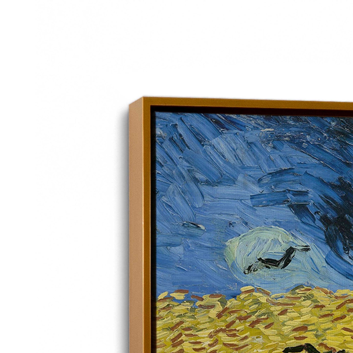 [Color:Polished Gold], Picture of art in a Polished Gold frame at an angle