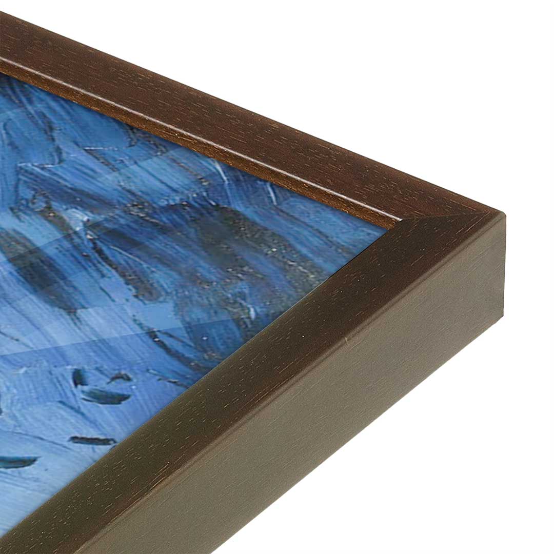 [Color:Brown], Picture of art in a Brown frame at an angle