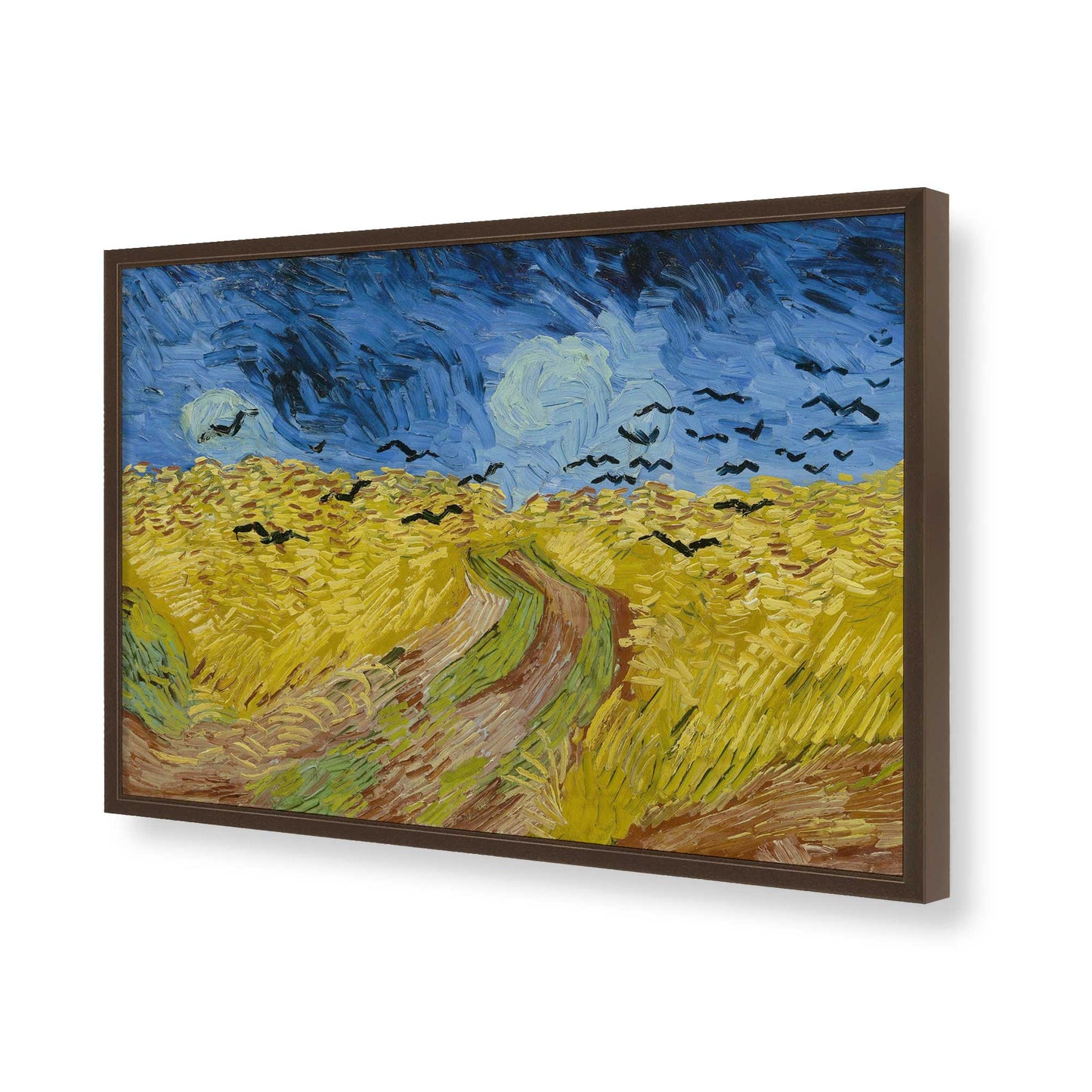 [Color:Brown], Picture of art in a Brown frame of the corner